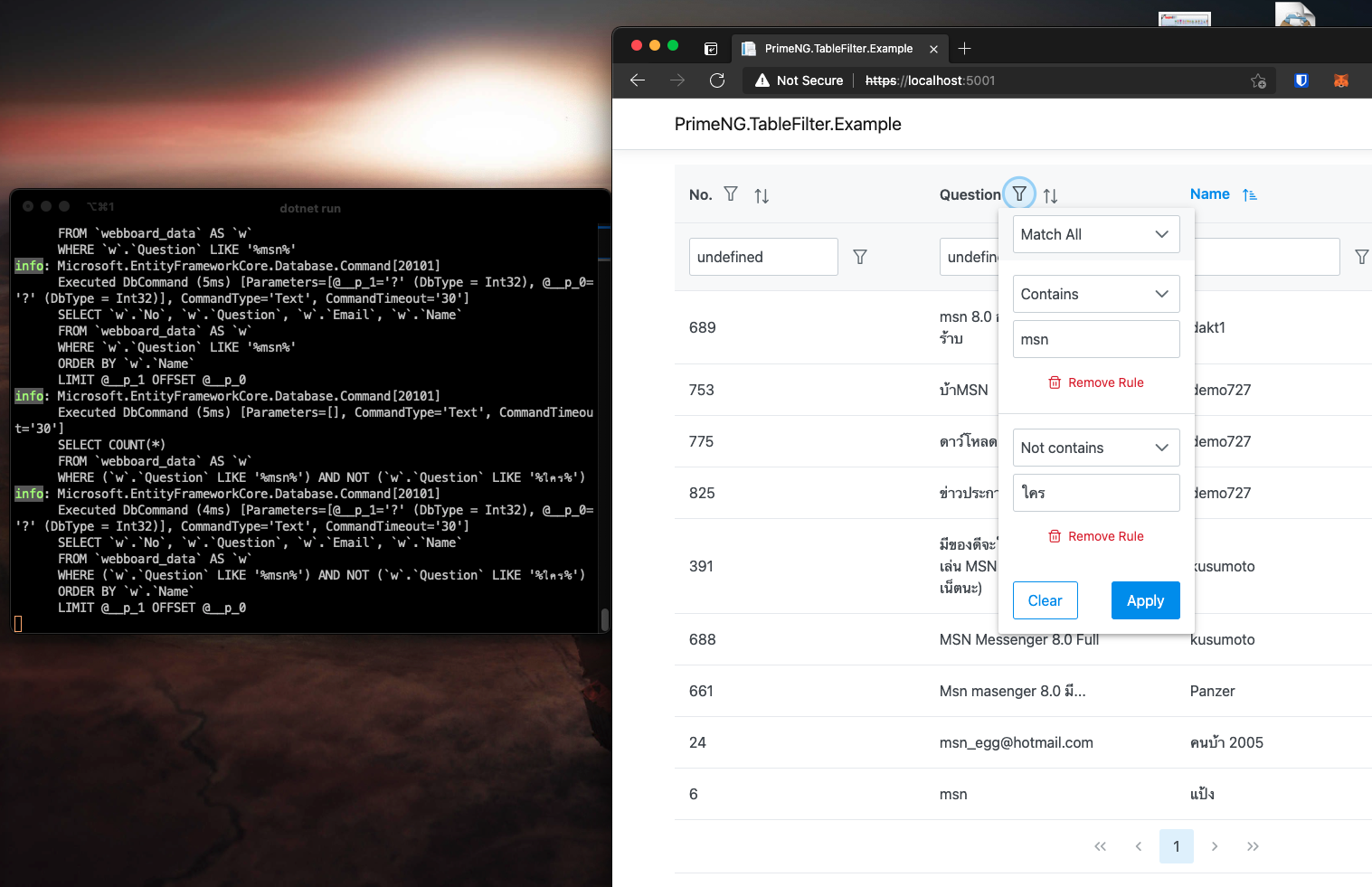 Completely handle PrimeNG table load lazy in ASP.NET use PrimeNG.TableFilter